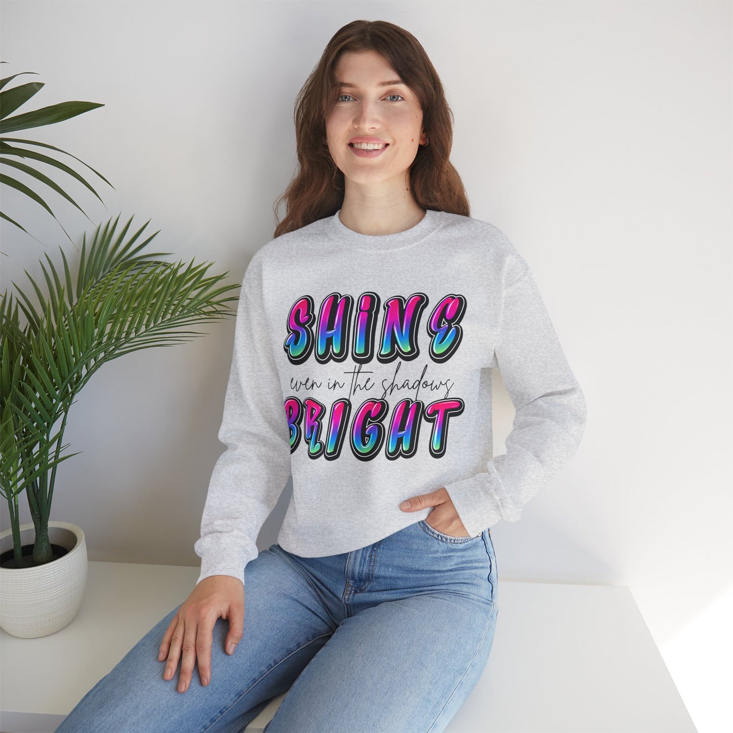 Rainbow "Shine Bright" Unisex Sweatshirt