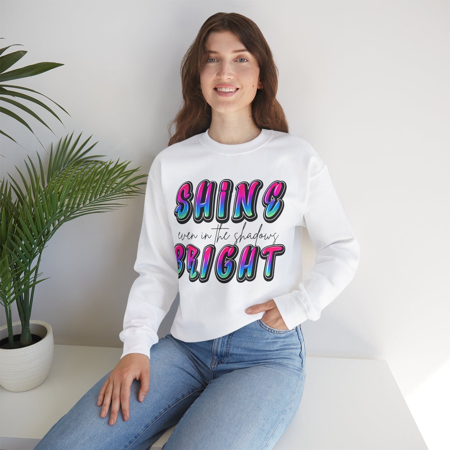 Rainbow "Shine Bright" Unisex Sweatshirt