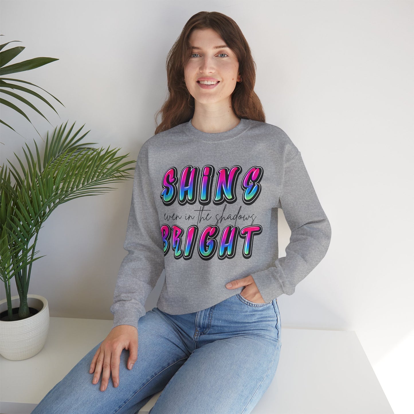 Rainbow "Shine Bright" Unisex Sweatshirt