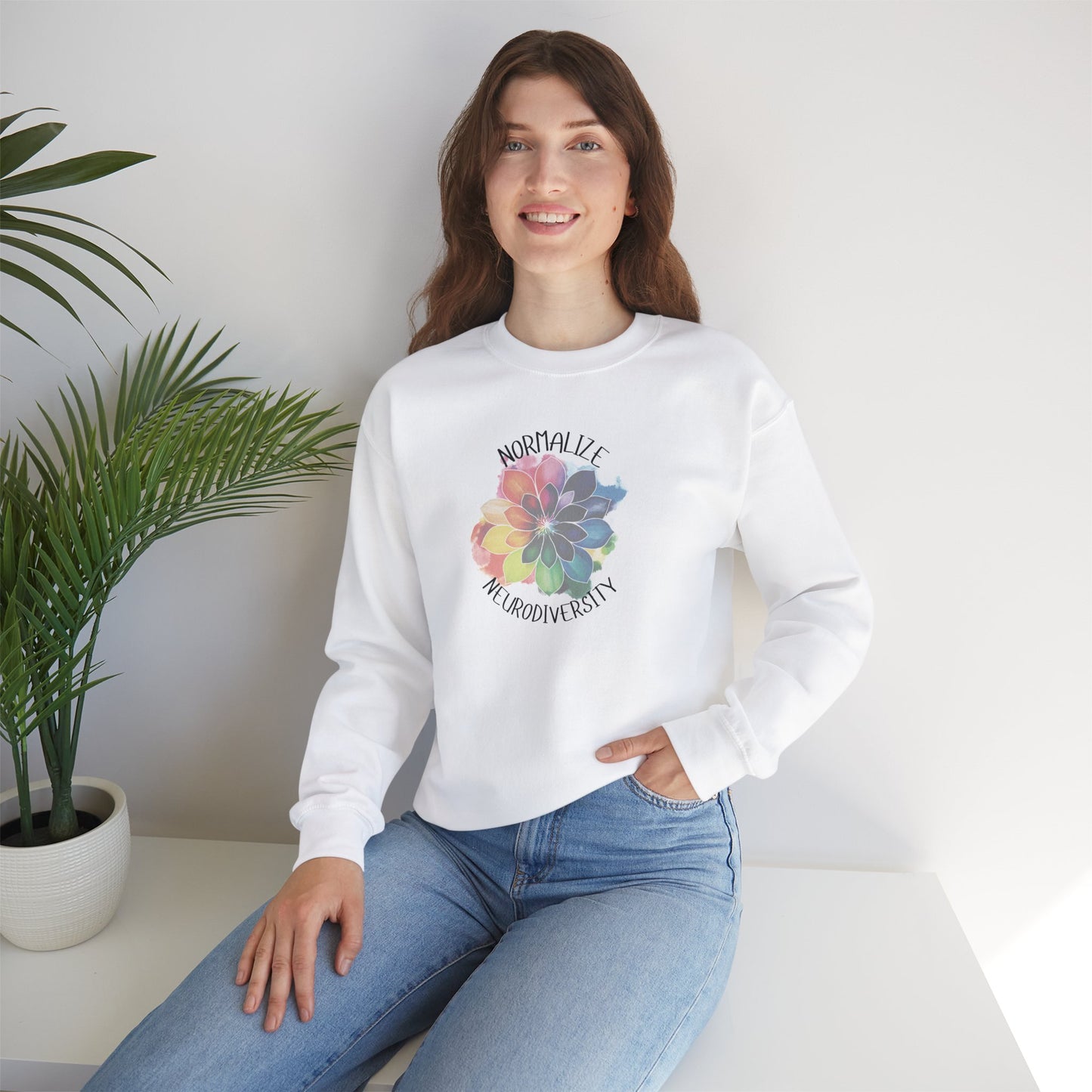 Neurodiversity Rainbow Flower Sweatshirt