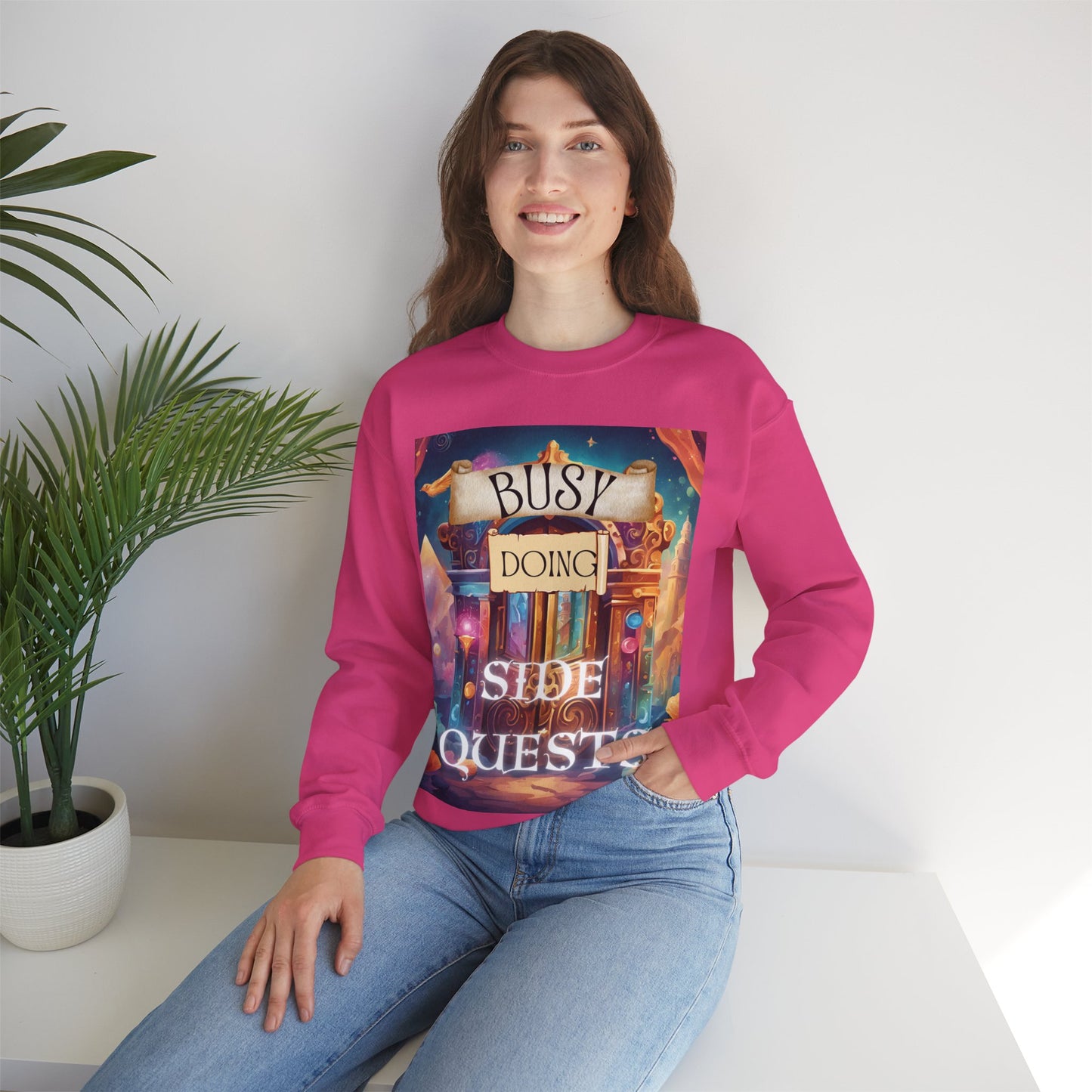 Whimsical Busy Doing Side Quests Sweatshirt for ADHD and Mental Health Awareness, Funny Jumper, Cute Pullover, Cozy Sweater, Unique