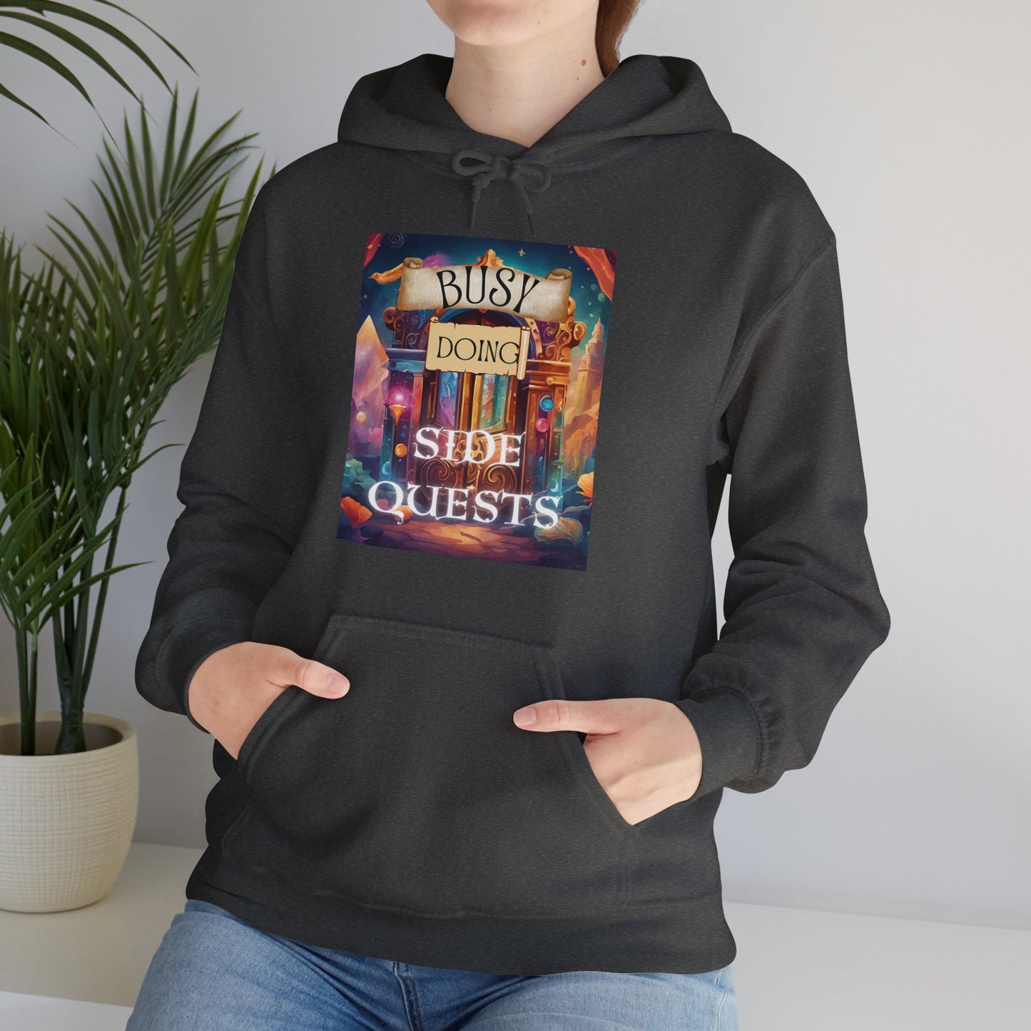 Side Quests Hoodie, Colorful Door Design, ADHD Mental Health Awareness, Whimsical Sweatshirt, Busy Doing Side Quests, Unisex Hoodie