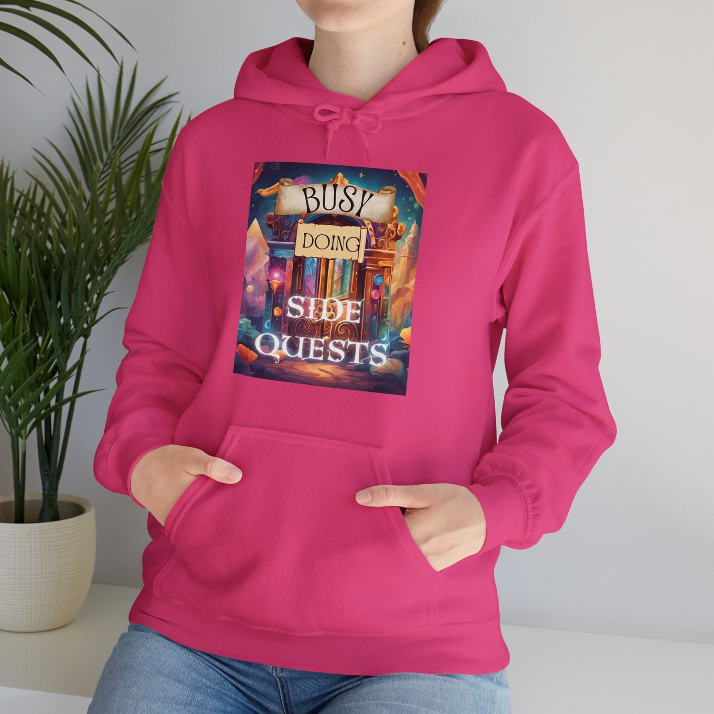 Side Quests Hoodie, Colorful Door Design, ADHD Mental Health Awareness, Whimsical Sweatshirt, Busy Doing Side Quests, Unisex Hoodie