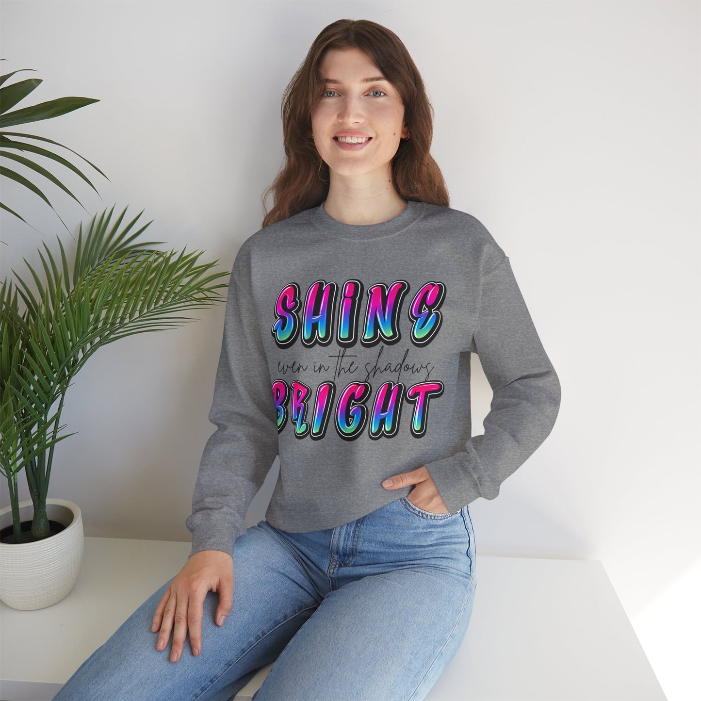 Rainbow "Shine Bright" Unisex Sweatshirt