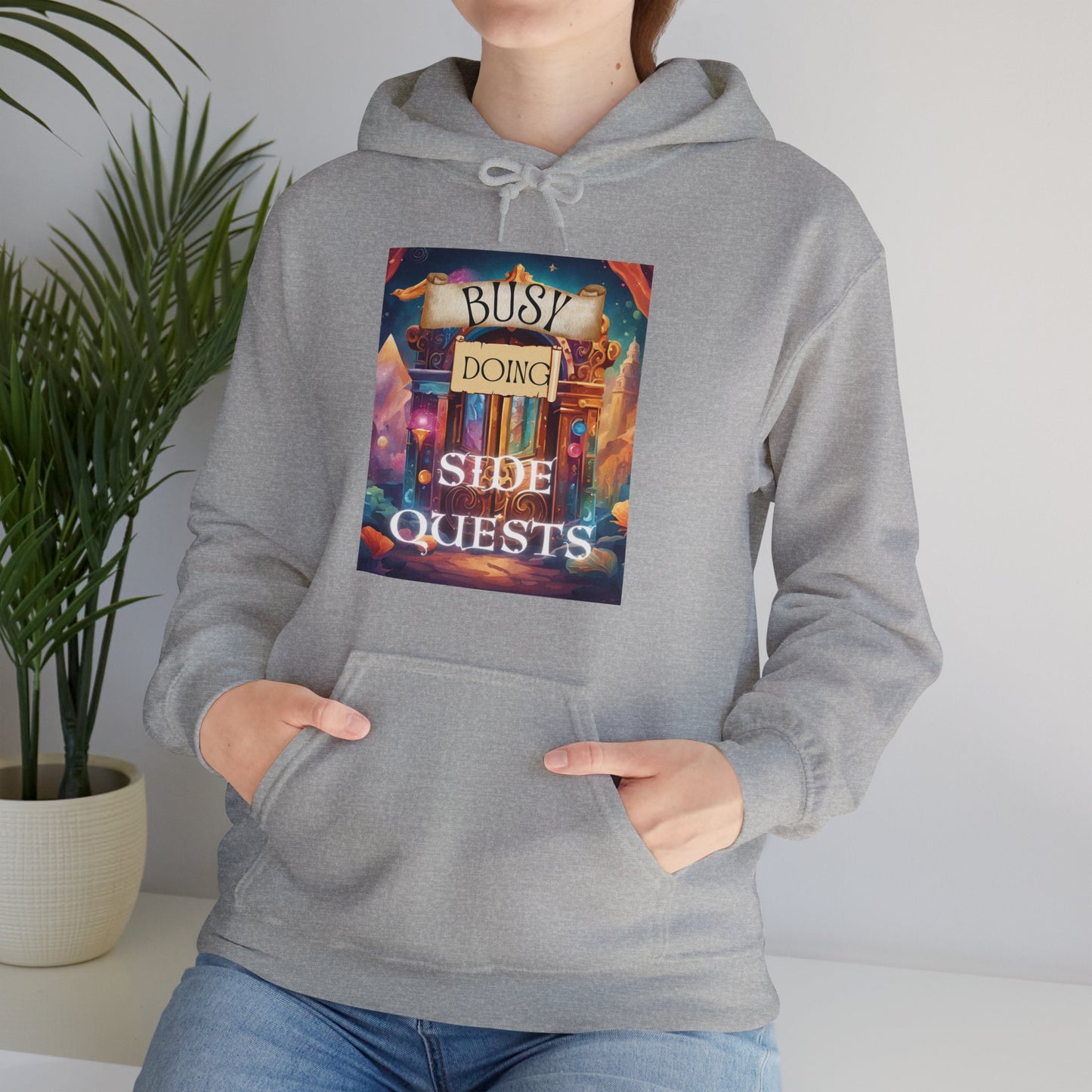 Side Quests Hoodie, Colorful Door Design, ADHD Mental Health Awareness, Whimsical Sweatshirt, Busy Doing Side Quests, Unisex Hoodie