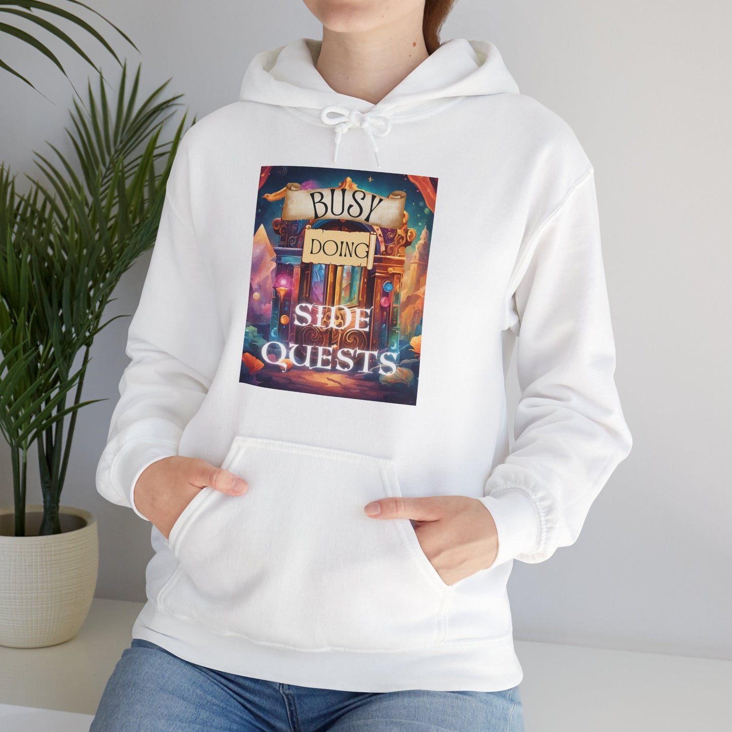 Side Quests Hoodie, Colorful Door Design, ADHD Mental Health Awareness, Whimsical Sweatshirt, Busy Doing Side Quests, Unisex Hoodie