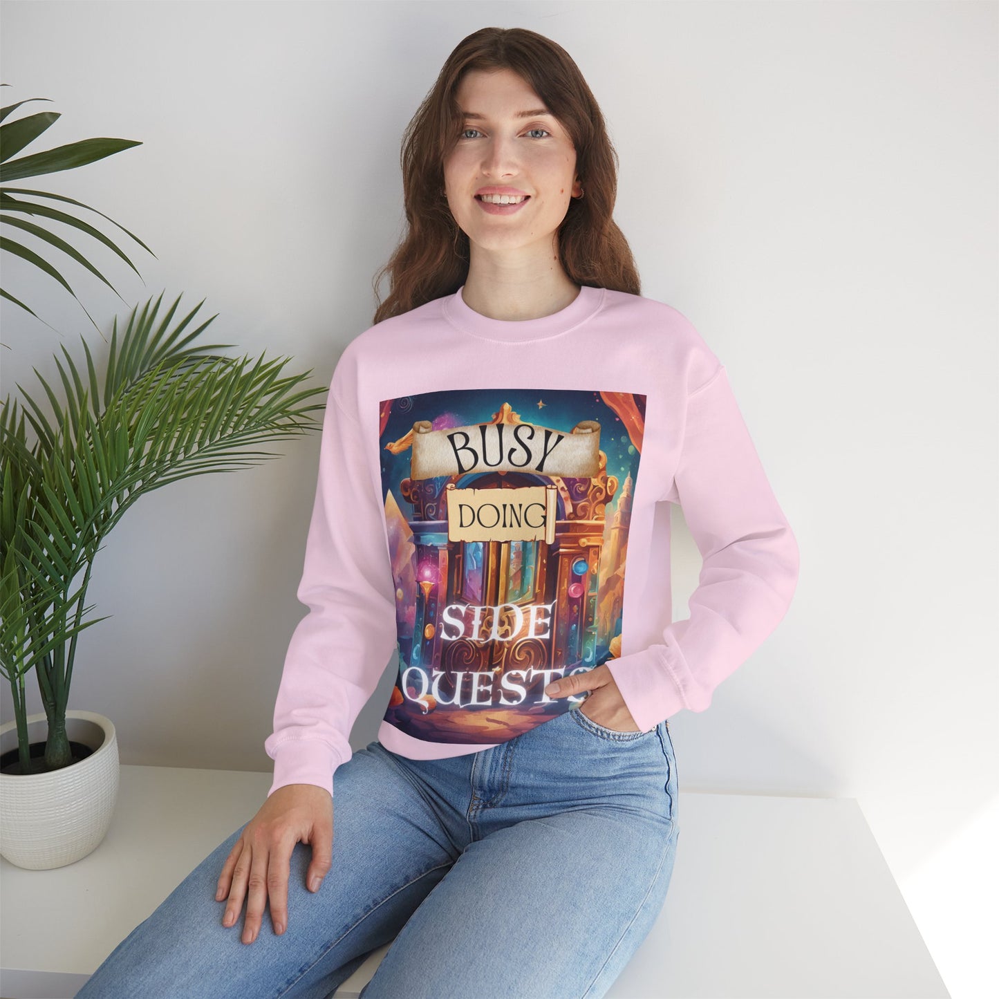 Whimsical Busy Doing Side Quests Sweatshirt for ADHD and Mental Health Awareness, Funny Jumper, Cute Pullover, Cozy Sweater, Unique