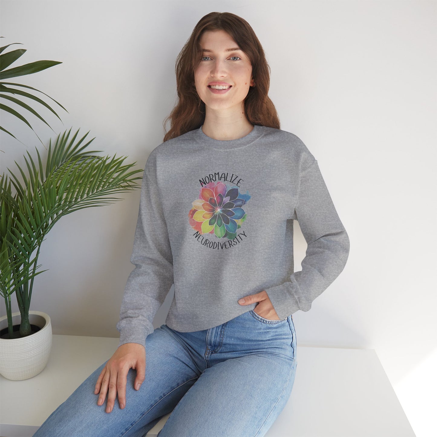 Neurodiversity Rainbow Flower Sweatshirt