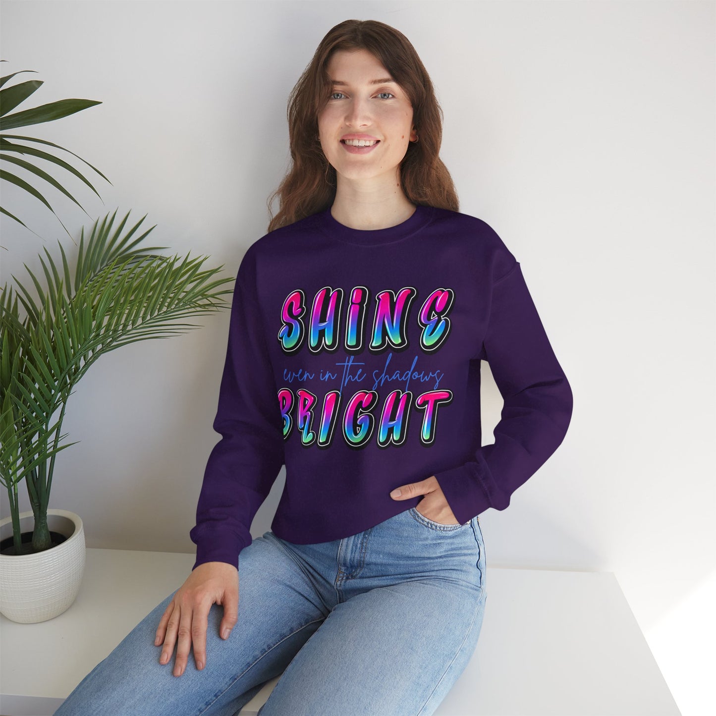 Rainbow "Shine Bright" Unisex Sweatshirt