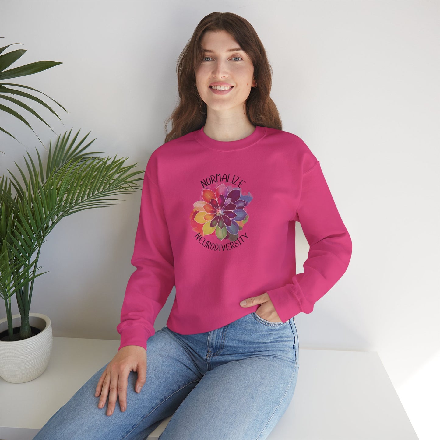 Neurodiversity Rainbow Flower Sweatshirt