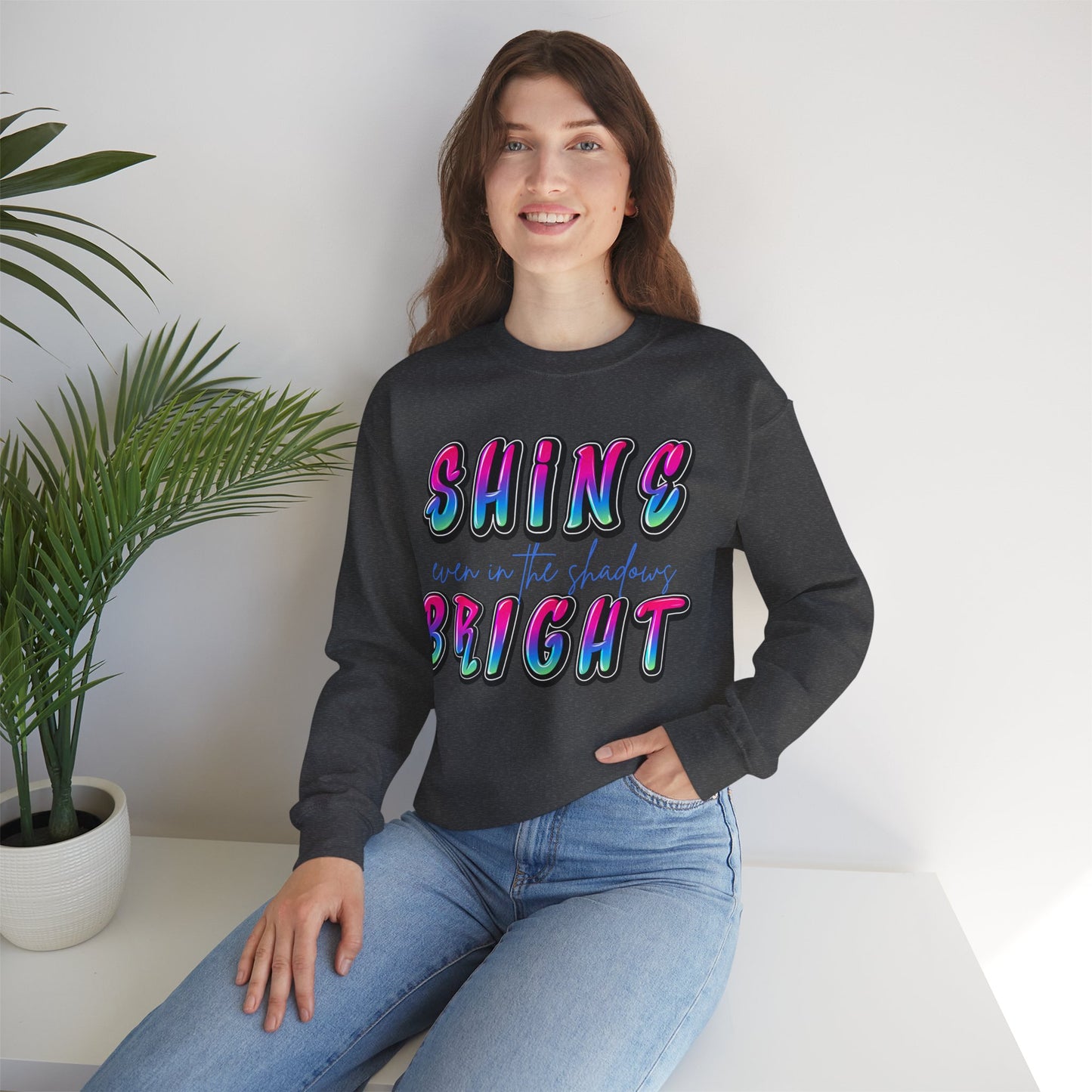 Rainbow "Shine Bright" Unisex Sweatshirt