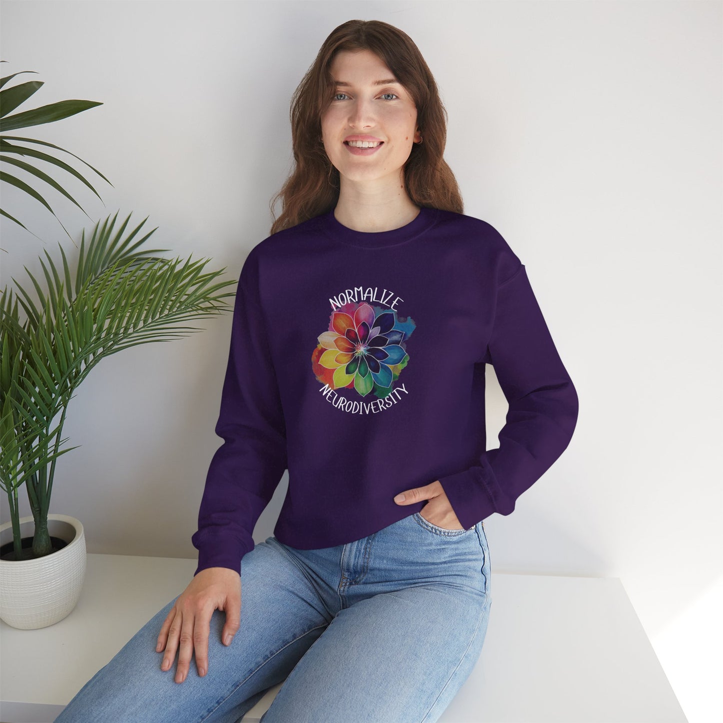 Neurodiversity Rainbow Flower Sweatshirt